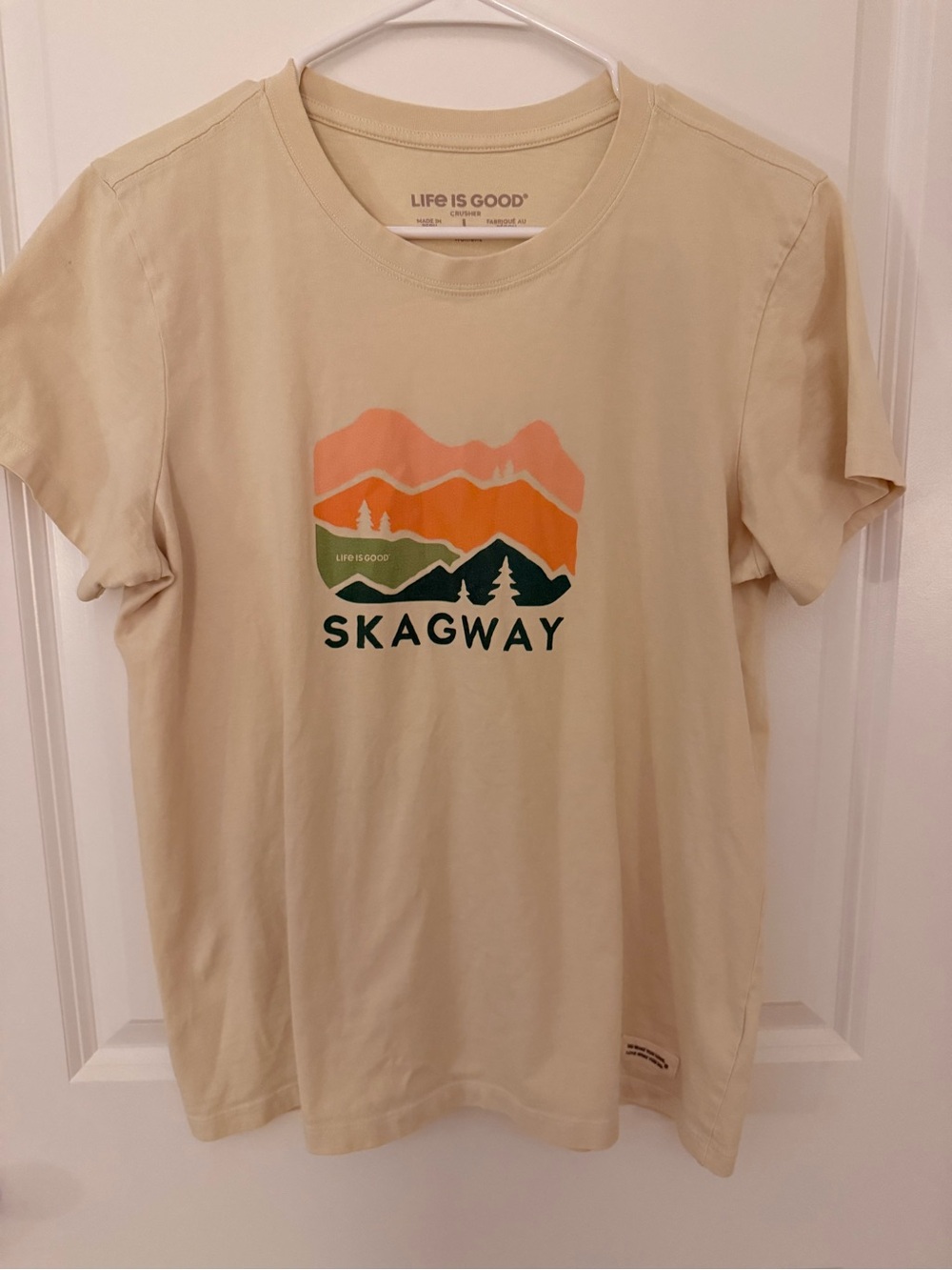 Life Is Good Cream Graphic Skagway Mountain Tee